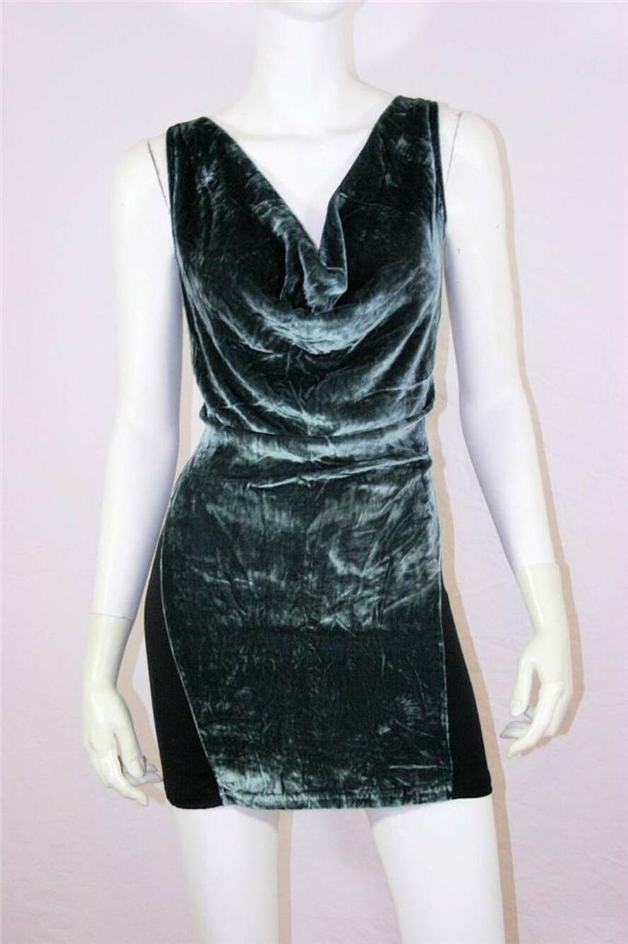 Silk Blend Silver Velvet Body Con Dress Flounce